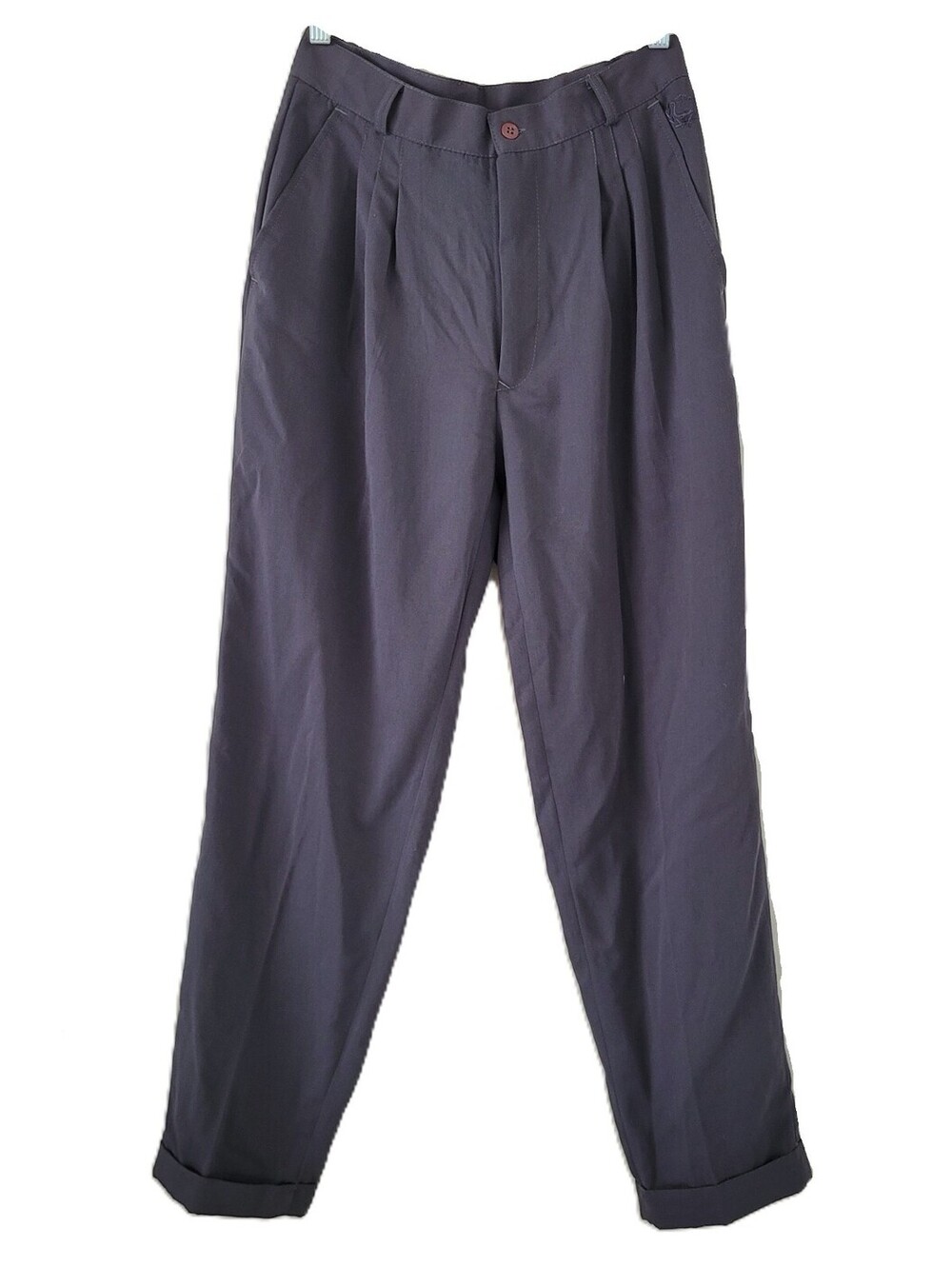 Jordin Men's Size 28x29 Gray Pleated Dress Pants Cuffed Hem Trousers
